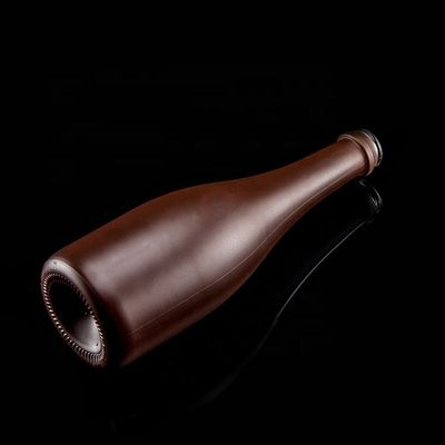 Garrafa de champanhe de 500 ml com acabamento fosco Design único Colar de vidro revestido de cobre