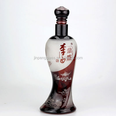 Desenho personalizado corpo feminino forma especial garrafa de licor 1000ml 750ml com superfície decal