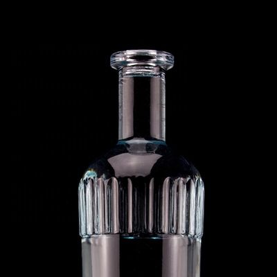 Pretty Light Blue 750ml 75cl Vertical Stripes Botão de Vodka com tampa feita de vidro transparente