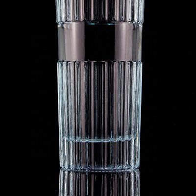 Pretty Light Blue 750ml 75cl Vertical Stripes Botão de Vodka com tampa feita de vidro transparente