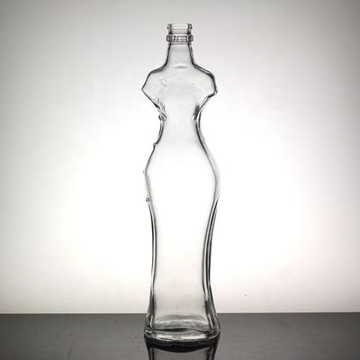 Sexy Female Body em forma de garrafa única garrafa de vidro de licor com tampa de coroa