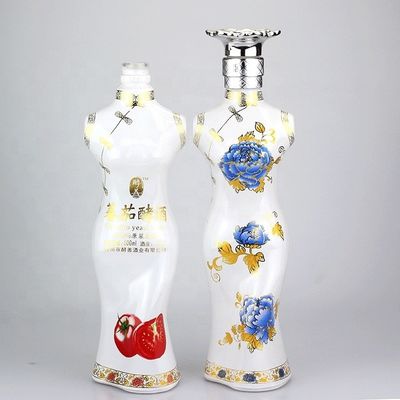 Sexy Female Body em forma de garrafa única garrafa de vidro de licor com tampa de coroa