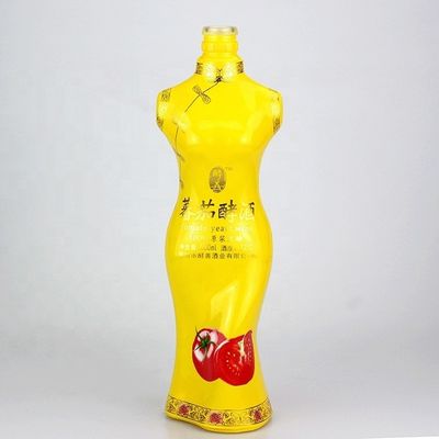 Sexy Female Body em forma de garrafa única garrafa de vidro de licor com tampa de coroa