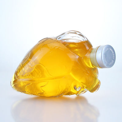 Garrafa de vidro de licor em forma de coração clara ou personalizada para bebida Whisky Vodka Brandy