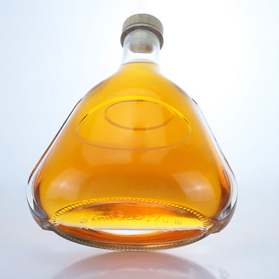 Garrafa de vidro de 700 ml clara ou personalizada para gin rum champanhe brandy whisky licor