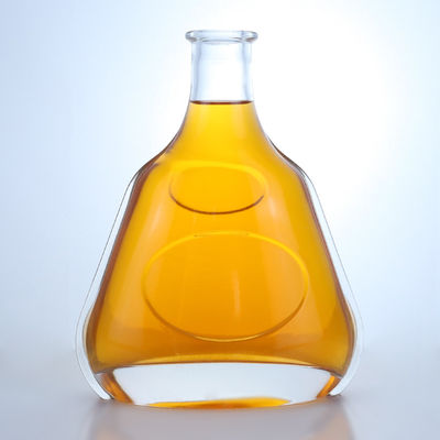 Garrafa de vidro de 700 ml clara ou personalizada para gin rum champanhe brandy whisky licor