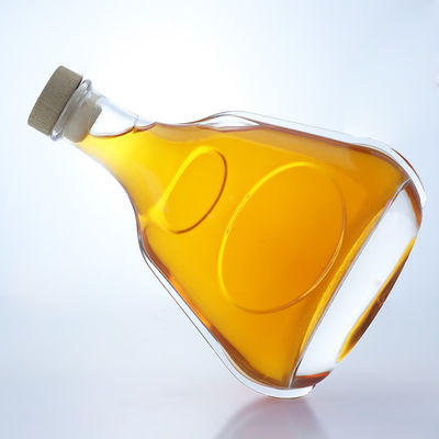 Garrafa de vidro de 700 ml clara ou personalizada para gin rum champanhe brandy whisky licor