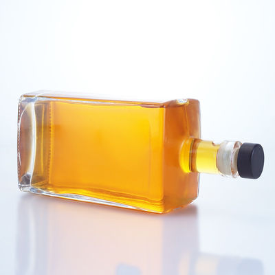 Logotipo personalizado Garrafa de vidro de 750 ml para Gin Rum Champanhe Brandy Tequila Whisky Liquor