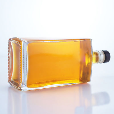 Logotipo personalizado Garrafa de vidro de 750 ml para Gin Rum Champanhe Brandy Tequila Whisky Liquor