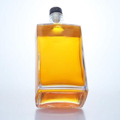 Logotipo personalizado Garrafa de vidro de 750 ml para Gin Rum Champanhe Brandy Tequila Whisky Liquor