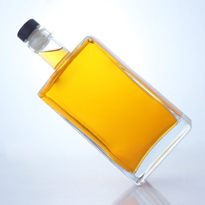 Logotipo personalizado Garrafa de vidro de 750 ml para Gin Rum Champanhe Brandy Tequila Whisky Liquor