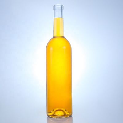 Garrafa de vidro de logotipo personalizado para 750ml de pescoço comprido limpo Flint Gin Rum Champagne Liquor