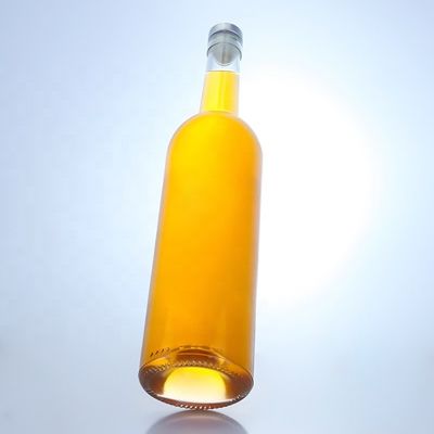 Garrafa de vidro de logotipo personalizado para 750ml de pescoço comprido limpo Flint Gin Rum Champagne Liquor