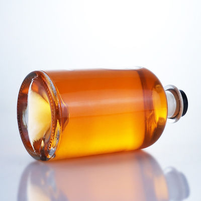 Colarinho de vidro 750 ml de pescoço curto em forma redonda, vazio, limpo, gin, ron, champanhe, bebidas alcoólicas, garrafa com cortiça