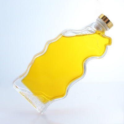 Garrafa de vidro de forma especial, clara ou personalizada para whisky vodka brandy