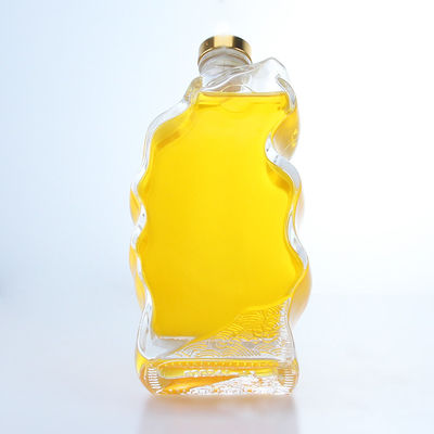 Garrafa de vidro de forma especial, clara ou personalizada para whisky vodka brandy