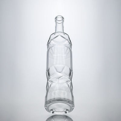 Manuseio da superfície Decal Forma personalizada Garrafa de vidro de licor em relevo para whisky Gin Rum