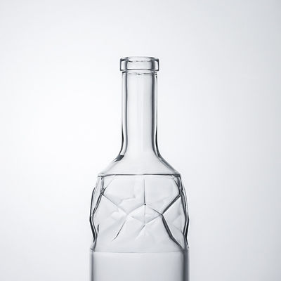 Manuseio da superfície Decal Forma personalizada Garrafa de vidro de licor em relevo para whisky Gin Rum