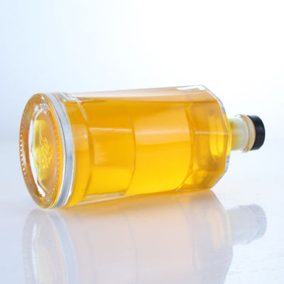 Garrafa de vidro transparente com cortiça para uísque Vodka Tequila Gin Rum
