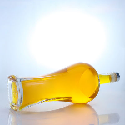 Garrafa de vidro de forma clara ou personalizada com tampa de cortiça para Whisky Vodka Tequila Gin Rum
