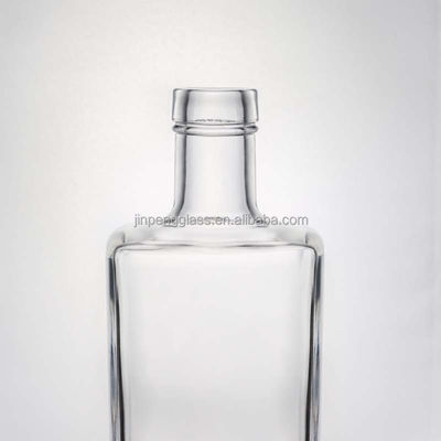 Colarinho de vidro Gin Quadrado Uísque Rum Vinho Vodka Garrafa 750 ml com cortiça sintética