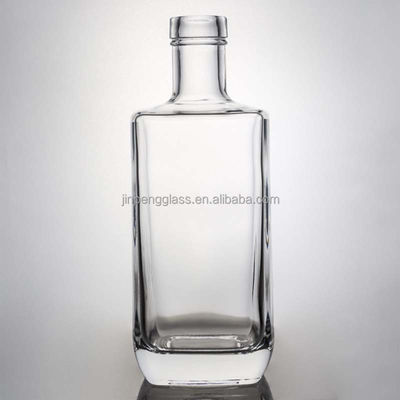 Colarinho de vidro Gin Quadrado Uísque Rum Vinho Vodka Garrafa 750 ml com cortiça sintética