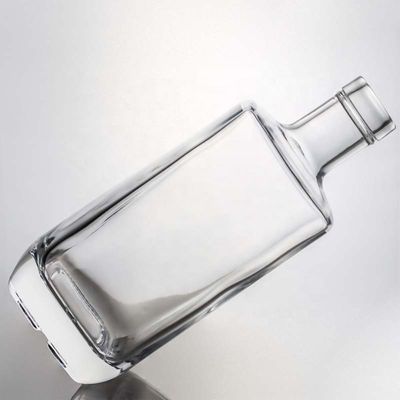 Colarinho de vidro Gin Quadrado Uísque Rum Vinho Vodka Garrafa 750 ml com cortiça sintética