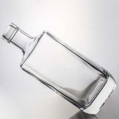 Colarinho de vidro Gin Quadrado Uísque Rum Vinho Vodka Garrafa 750 ml com cortiça sintética