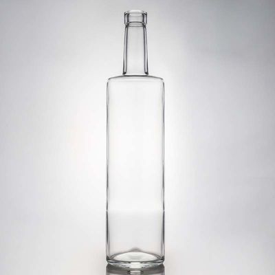 Garrafa de bebidas alcoólicas de vidro redonda clássica com logotipo personalizado e rolha de cortiça