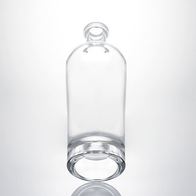 Garrafa de vidro de whisky Gin Rum Super Flint com colar de vidro personalizado e rolha de cortiça