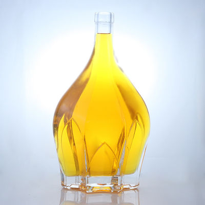 Flint Glass Design em relevo Torno Cap Spirit garrafa para Whisky Vodka Tequila Gin Rum