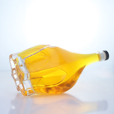 Flint Glass Design em relevo Torno Cap Spirit garrafa para Whisky Vodka Tequila Gin Rum