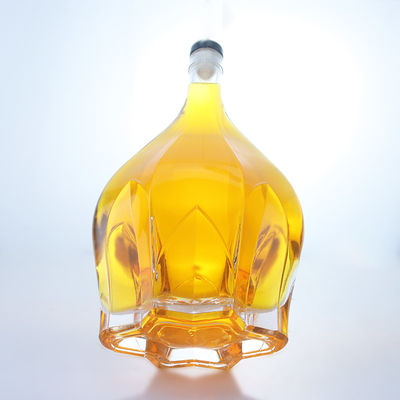 Flint Glass Design em relevo Torno Cap Spirit garrafa para Whisky Vodka Tequila Gin Rum