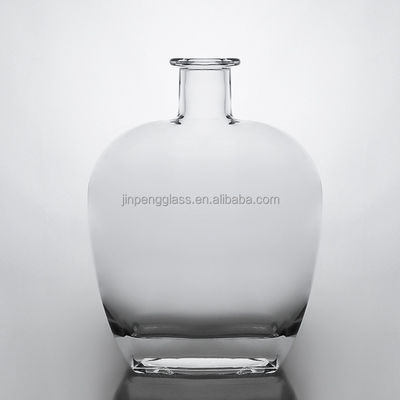 Garrafa de vidro plana de 750 ml com cortiça para Vodka Whiskey Gin Bebidas industriais