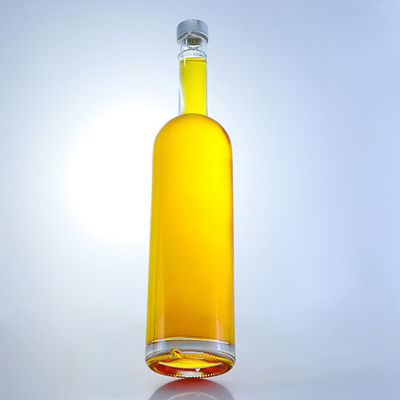 Base de vidro pescoço comprido rum personalizado vodka whisky tequila garrafa de gin com cortiça