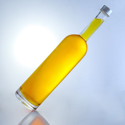 Base de vidro pescoço comprido rum personalizado vodka whisky tequila garrafa de gin com cortiça