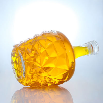 Garrafa de vidro redonda de decal claro ou personalizado para rum vodka uísque tequila gin