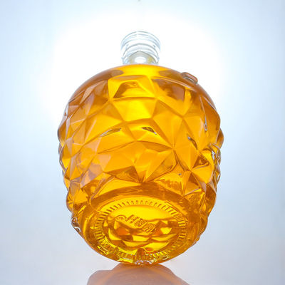Garrafa de vidro redonda de decal claro ou personalizado para rum vodka uísque tequila gin