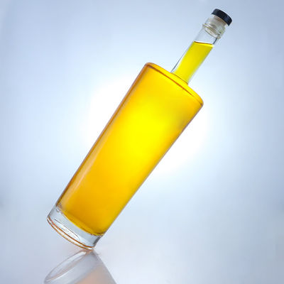 Garrafa de vidro de 750 ml de qualidade alimentar para rum, vodka, uísque, tequila, gin, material de super-flinta