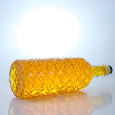 Colarinho de vidro Super Flint Rum em relevo Vodka Whiskey Tequila Gin Botelho com Cortiça
