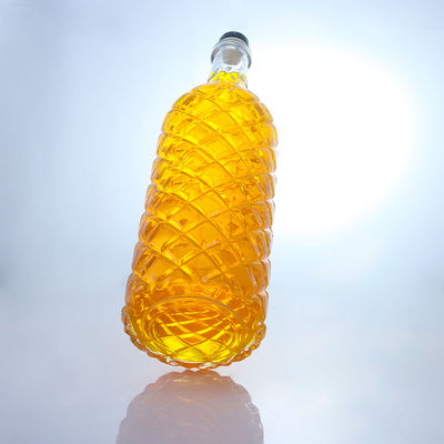 Colarinho de vidro Super Flint Rum em relevo Vodka Whiskey Tequila Gin Botelho com Cortiça