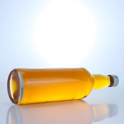 Garrafa de vidro de 750 ml personalizada com design de pescoço único e tipo de vedação de cortiça