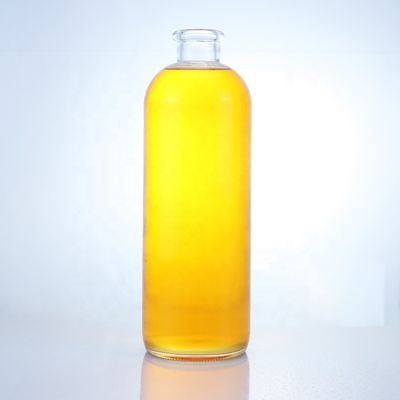 Garrafa de vidro de forma redonda para rum vodka uísque tequila gin