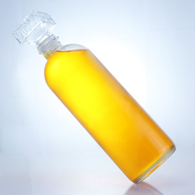 Garrafa de vidro de forma redonda para rum vodka uísque tequila gin