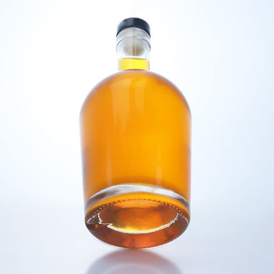 Garrafa de 750 ml para Gin Rum Vodka Forma personalizada com material de colarinho de vidro