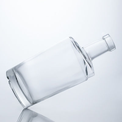Whisky Rum Gin Garrafa de vidro redonda com rolha de cortiça e logotipo personalizado