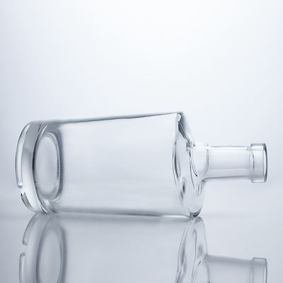 Whisky Rum Gin Garrafa de vidro redonda com rolha de cortiça e logotipo personalizado