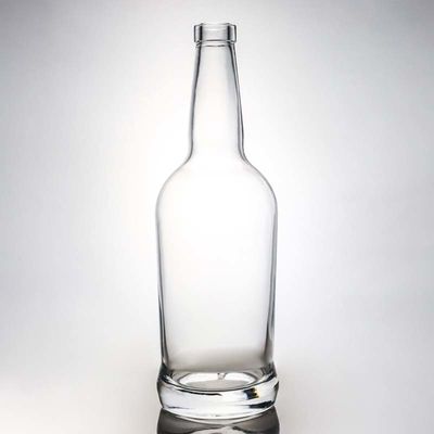 Colarinho de vidro de logotipo personalizado 700ml garrafa redonda de licor para vodka brandy uísque e mais