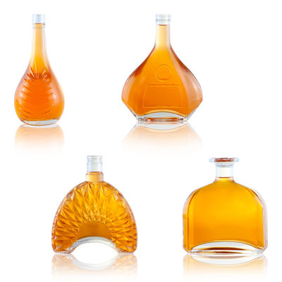 Logotipo personalizado garrafa de vidro para Brandy Gin Rum Whisky Design exclusivo e Super Flint