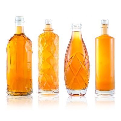 Garrafa de vidro de design exclusivo para champanhe Gin Rum Brandy Whisky em material Super Flint
